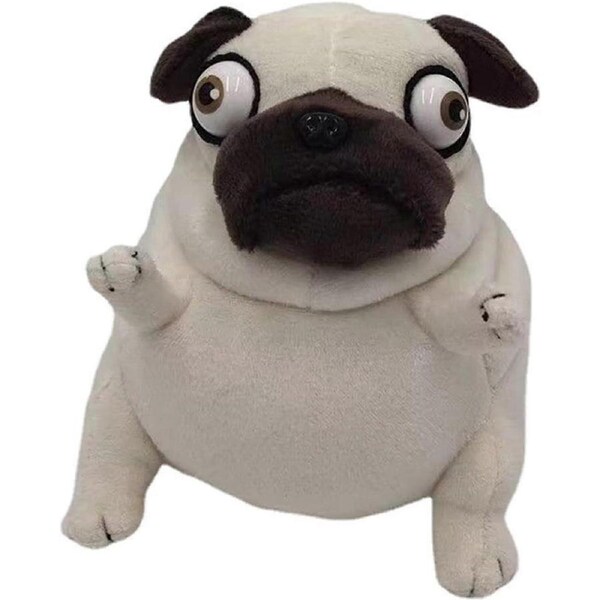 Hilarious Pug Stuffed Animal - 6" Funny Ugly Cute Pug Dog Plush Toy, Weirdo Stuffed Animal Pug Plushies for Kids Boys Adults Valentines Birthdays Gift