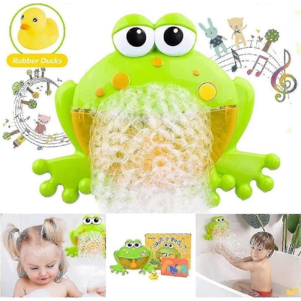 Bath Bubble Toys Set, Automatic Frog Bubble Maker Kids Bath Bubble Machine With 12 Music