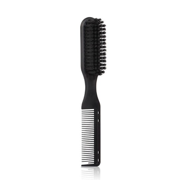 Nevenka 2 in 1 Hair Brush Comb Dual Heads Hairdressing Tools for Men-Black