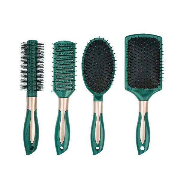 Nevenka 4 Pcs Hair Brush Anti Static Massage Oval Comb for Women Men-Green L