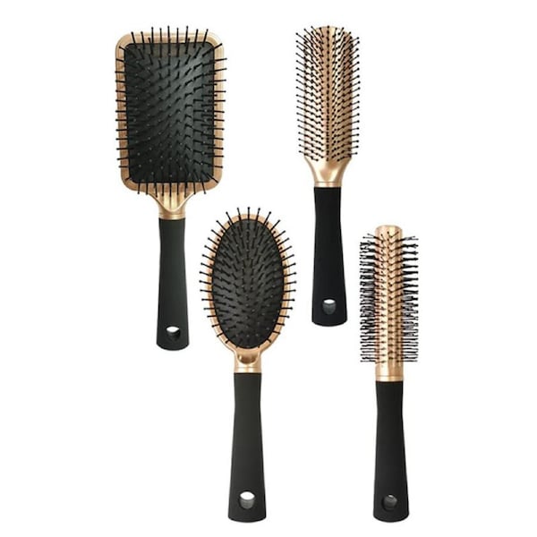 Nevenka 4 Pcs Hair Brush Anti Static Massage Oval Comb for Women Men-Gold