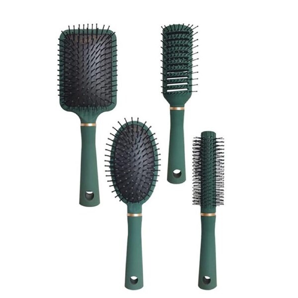 Nevenka 4 Pcs Hair Brush Anti Static Massage Oval Comb for Women Men-Green O