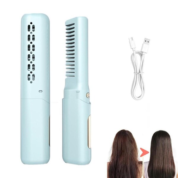 Nevenka Cordless Hair Straightener 30s Fast Heating with LCD Display-Blue