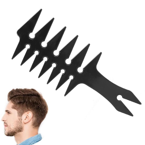 Nevenka Wide Tooth Comb Double Sided for Men Hair Styling Texture Comb-Black