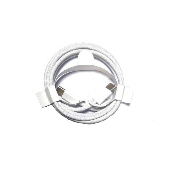 Apple USB-C 1m Woven Braided 60W Cable - White (Poly Bag)