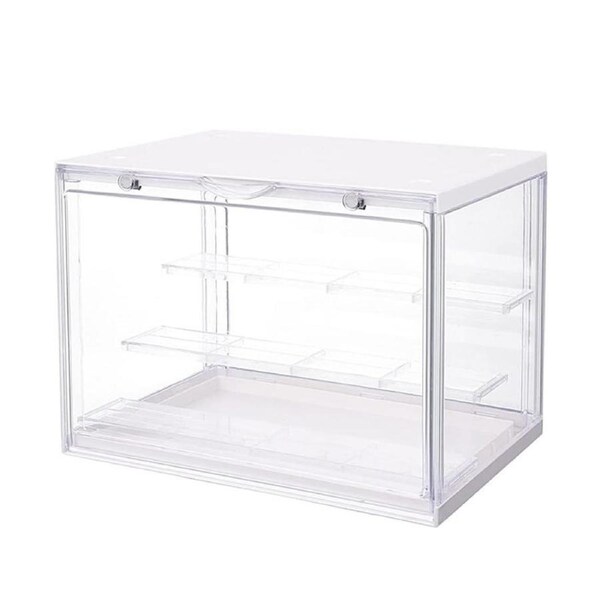 Nevenka Acrylic Display Box Clear Display Case Dustproof Blind Box Assemble Storage Showcase for Toy Dolls Souvenirs Models-White