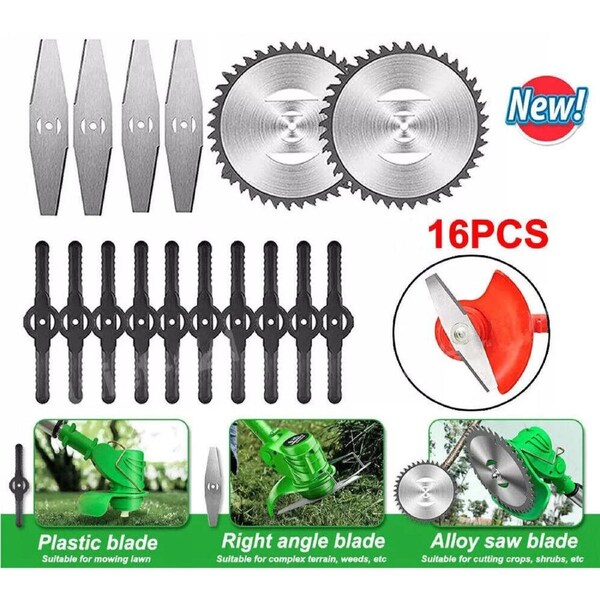 Garden Weed Brush Cutter Tools Grass Trimmer Strimmer Universal Steel Blades 6in