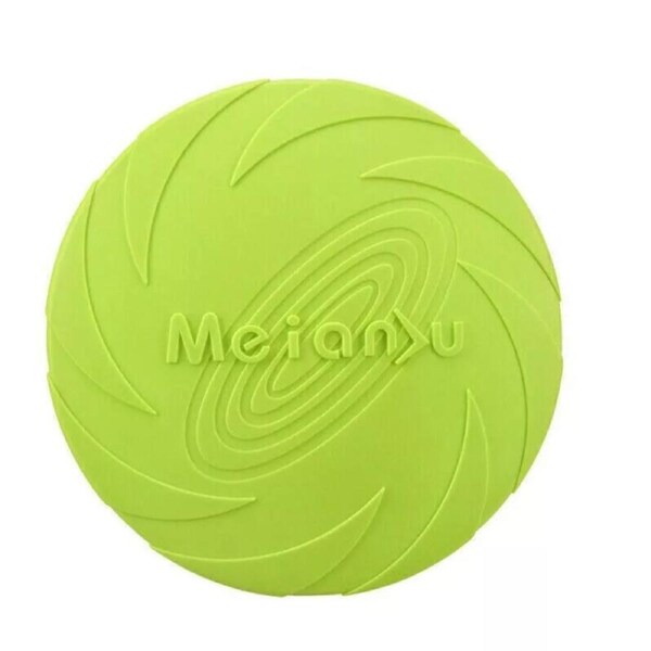 Green Puppy Training Durable Rubber Dog Frisbee Toys