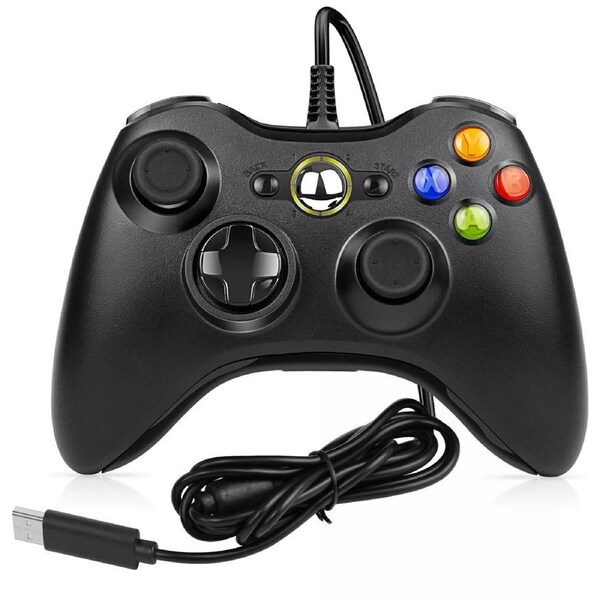 Gamepad XBOX 360 Console Windows PC Game Wired Game Controller Black