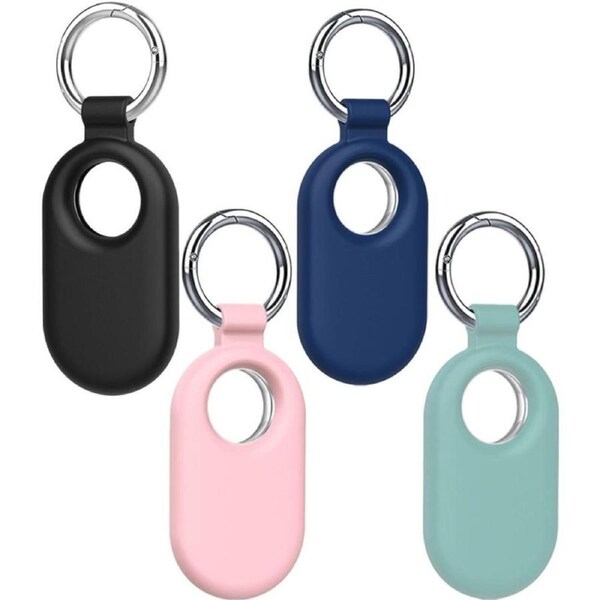 USTIYA 4 Pack Case for Samsung Galaxy Smart Tag 2 Cover Protective Silicone Protectora Case with Keychain