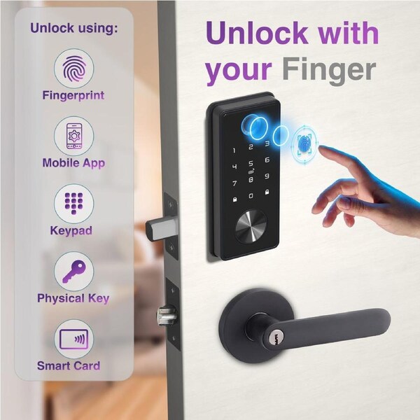 Laser Smart Home Deadbolt - Keyless Entry - Fingerprint - NFC - App Lock