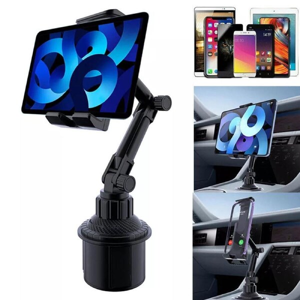 Universal Car Mount Car Cup Holder Phone Stand For 4-13" iPad Tablet