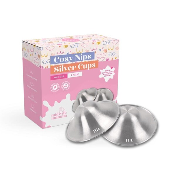 The Midwife Mumma Cosy Nip Cups - One Size Silver