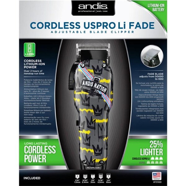 Andis Cordless USPRO Li Fade Adjustable Blade Clipper Andis Nation