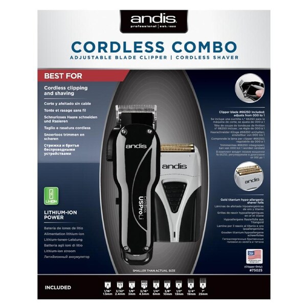 Andis Cordless Combo Cordless Us Pro Li Clipper + Profoil Li Shaver
