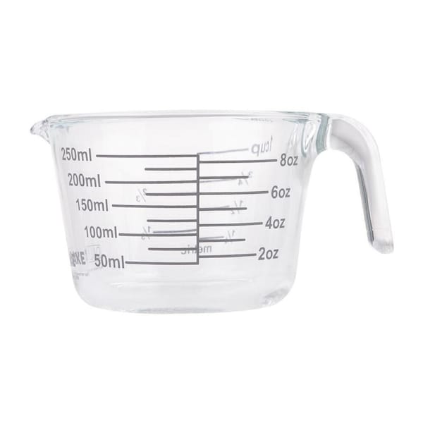 Daily Bake Borosilicate Glass 1-Cup/250ml Measure Jug Baking/Cooking Clear
