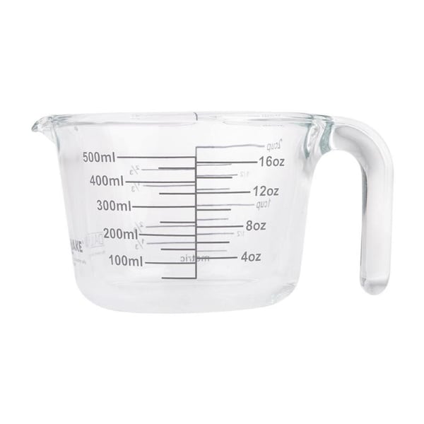 Daily Bake Borosilicate Glass 2-Cup/500ml Measure Jug Baking/Cooking Clear
