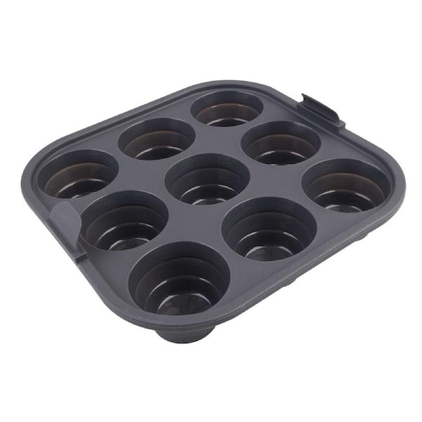 Daily Bake Silicone Square Collapsible Air Fryer 9-Cup Mini Muffin Pan 22cm