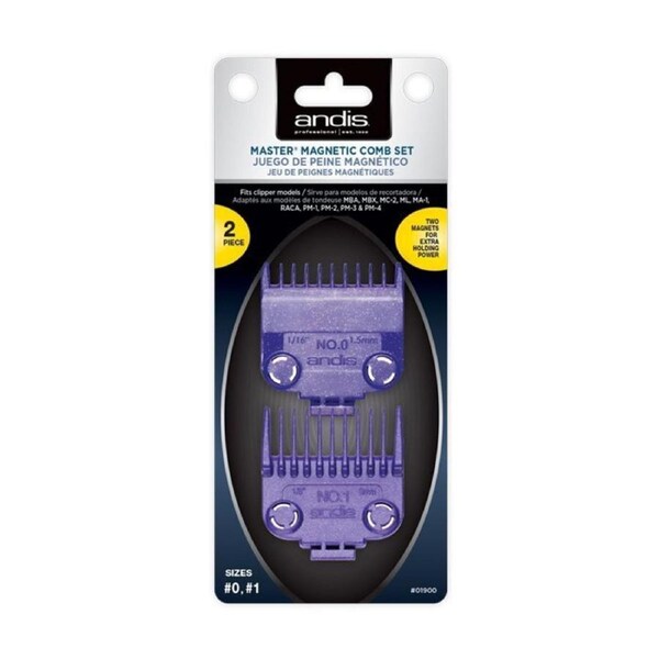 3x Andis Master Magnetic Comb Set Dual Pack #0 and #1
