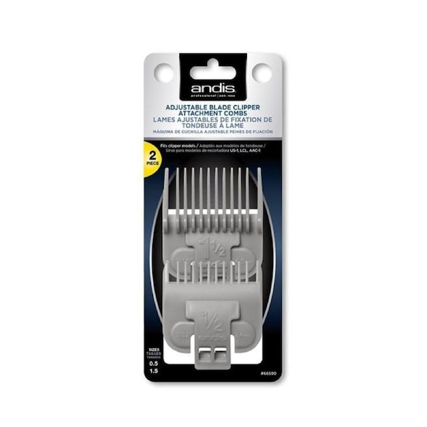 6x Andis Adjustable Snap-On Blade Clipper Attachment Comb Set #0.5 & #1.5 2Pcs