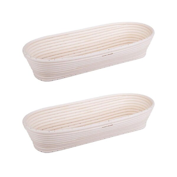 2PK Daily Bake Banneton Proving Basket Oval Oven Baking Mould 35x15cm Natural