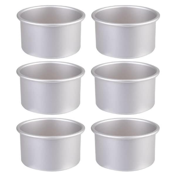 6PK Daily Bake 5" Deep Round Cake Pan Bakeware Oven Tin Mould 12.5x7.5cm Silver
