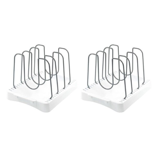 2PK Grand Fusion Cookware Organiser 4-Adjustable Dividers Rack/Stand 26x20cm