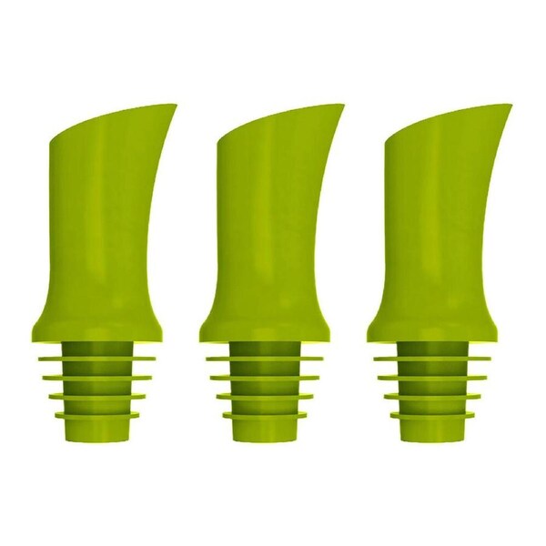 3PK Jokari Self-Sealing Bottle Pour Spout/Pourer Drip Cap Kitchen Tool Green