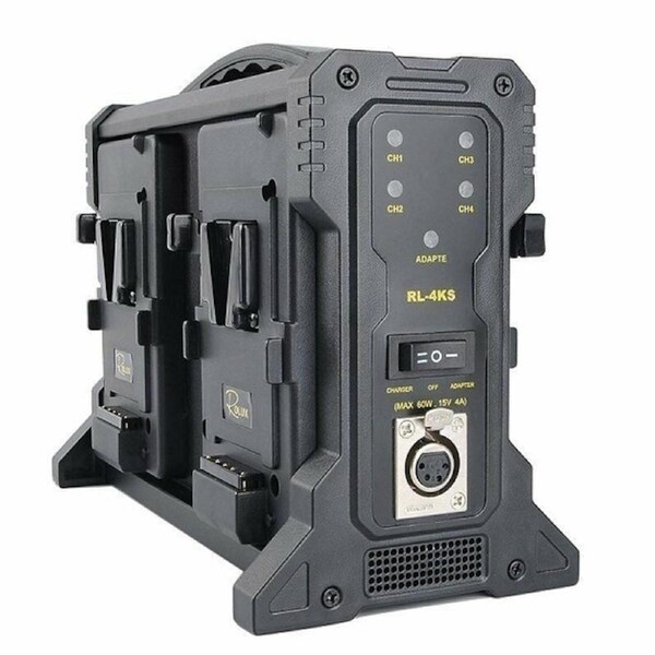Rolux V-Mount Battery Charger 4 Channels RL4KS