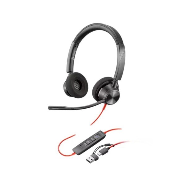 Poly Blackwire 3320 Stereo Microsoft Teams Certified USB-C Headset +USB-C/A Adapter