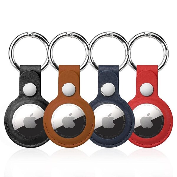4 pcs Apple Airtags Cases Leather Keychain Protective For Air Tag Cover For Airtags