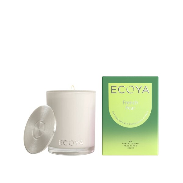 Ecoya French Pear 400g Madison Jar Candle - Green