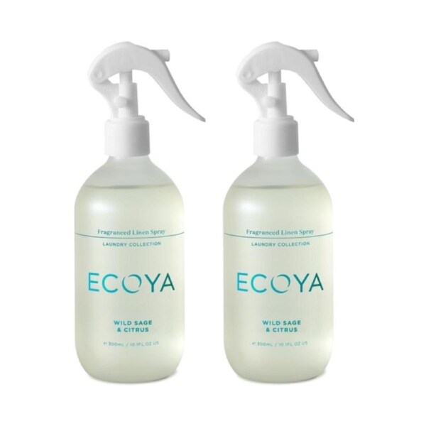 Ecoya Wild Sage & Citrus Fragranced Linen Spray Pack of 2 - White