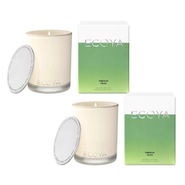 Ecoya French Pear 400g Madison Jar Candle Pack of 2