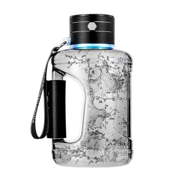 Nevenka 1.5L Hydrogen Water Bottle Rechargeable Water Bottle for Travel Sport Drinking-Black