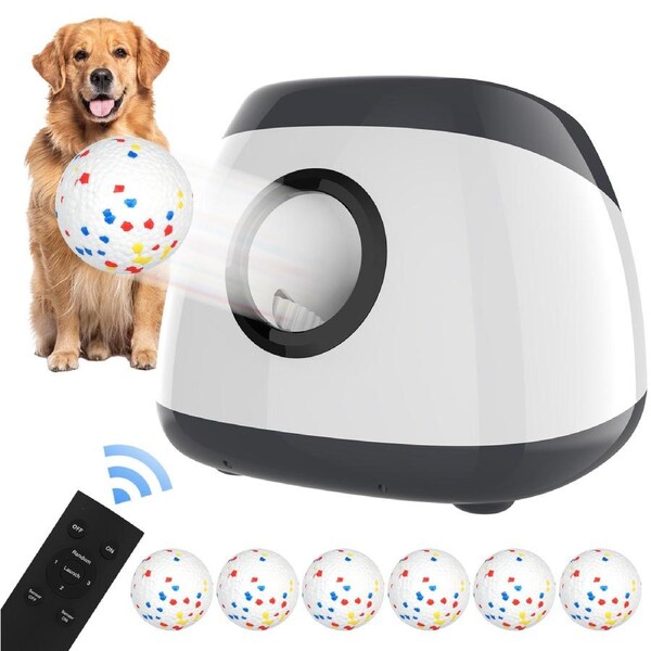 Advwin Automatic Ball Launcher for Dogs Dog Ball Thrower Launcher with Remote Controller Adjustable Distances