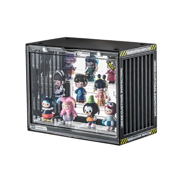 Nevenka Display Case for Figures 3 Tier Adjustable Display Stand with Magnetic Door Dustproof Showcase for Collectibles-Black