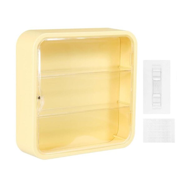 Nevenka Clear Display Case Wall-Mounted Acrylic Figure Display Box with Magnetic Door For Pop Figures Toys-Yellow
