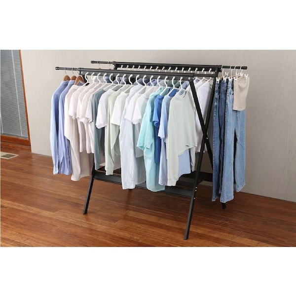 Clothes Airer Extra Large Hanger Black 30 Hangers