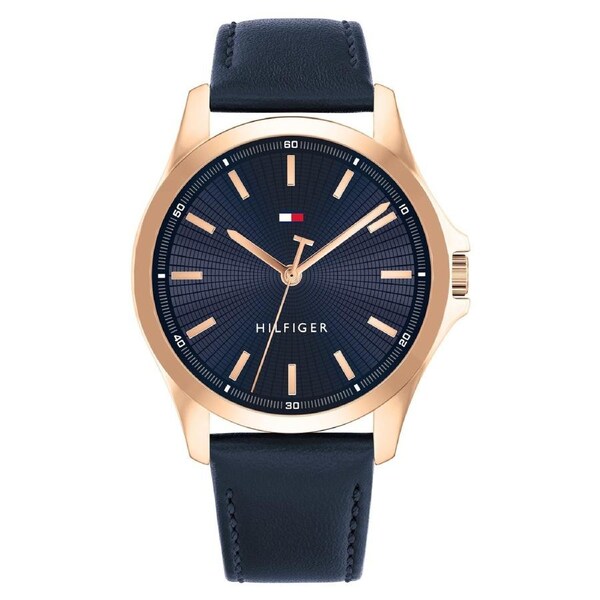 Tommy Hilfiger Blue Leather Navy Dial Men's Watch - 1792189