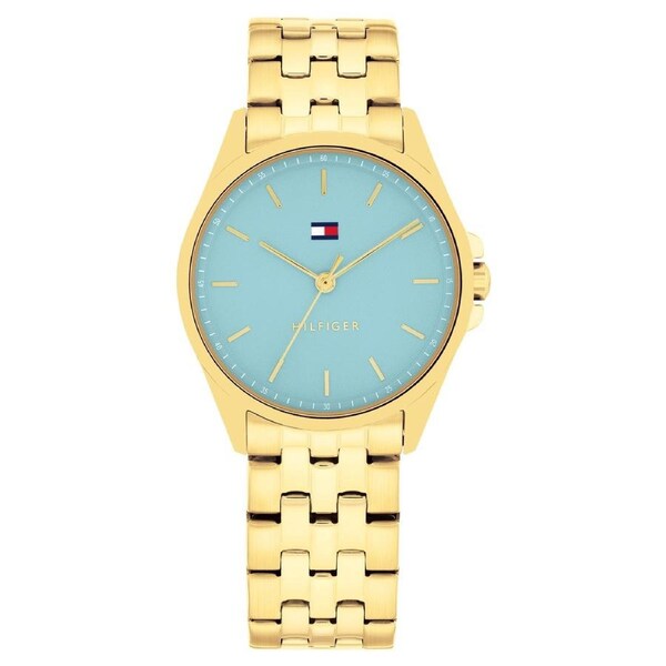 Tommy Hilfiger Gold Steel Blue Dial Women's Watch - 1782776