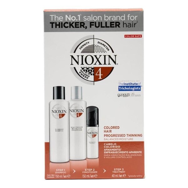 3pc Nioxin 150ml Shampoo & Conditioner/40ml Treatment Coloured Hair System 4