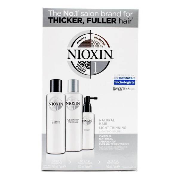 3pc Nioxin 150ml Shampoo/Conditioner/50ml Treatment Natural Hair System 1