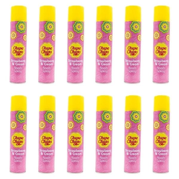 12PK Chupa Chups 300ml Room Spray Strawberry & Cream Fragrance Scent Deodorizer