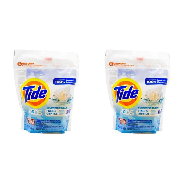62pc Tide Laundry Detergent Pods Stain Remover Cold Water Clean Free & Gentle