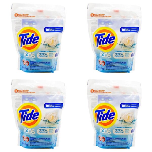 124pc Tide Laundry Detergent Pods Stain Remover Cold Water Clean Free & Gentle