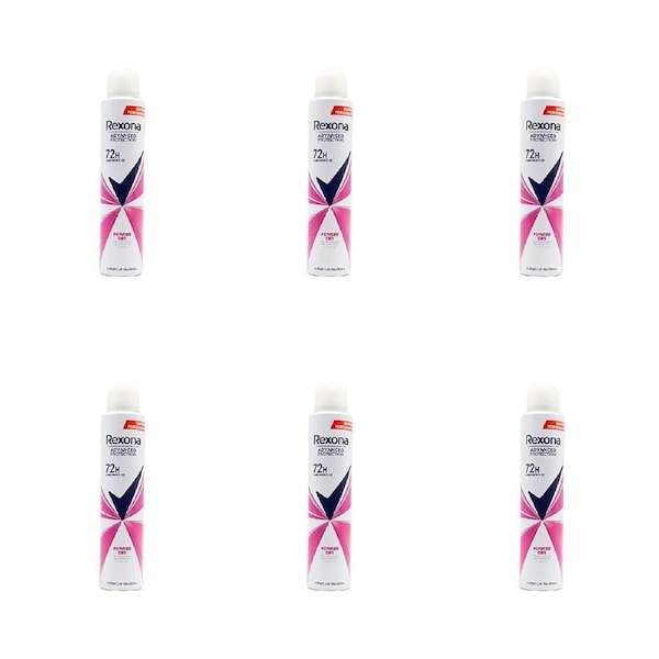 6PK Rexona Women 200ml Antiperspirant Deodorant Spray 72h Protection Powder Dry