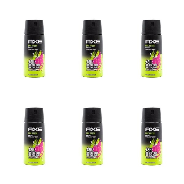 6PK Axe 150ml Deodorant Bodyspray 48hr Odour Protection For Men Epic Fresh Scent