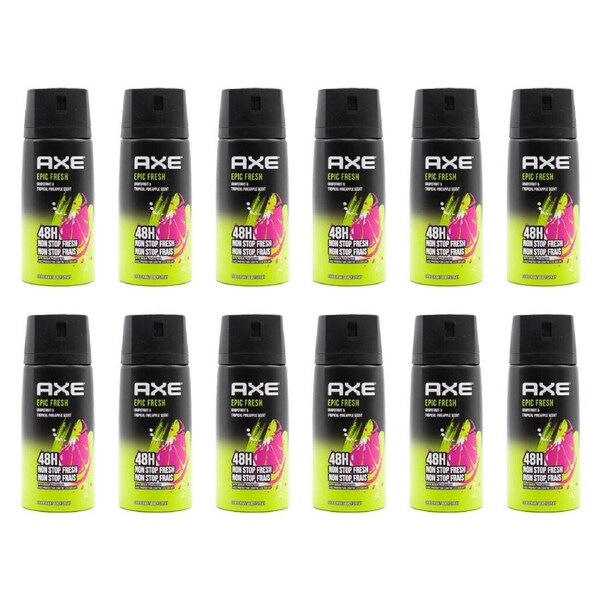 12PK Axe 150ml Deodorant Bodyspray 48hr Odour Protection Men Epic Fresh Scent