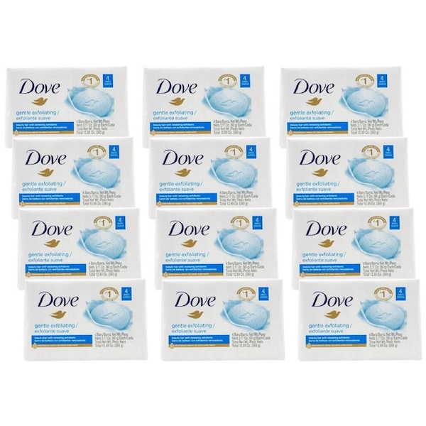 48pc Dove 90G Beauty Soap Bar Shower/Bathroom Body Wash Gentle Exfoliating